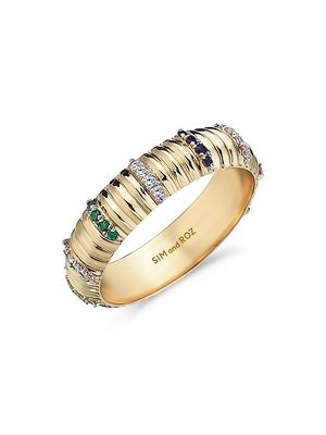 Women's Connected Rainbow Movement 14K Yellow Gold & Multi-Stone Ring - Size 6 - Yellow Gold - Size 6