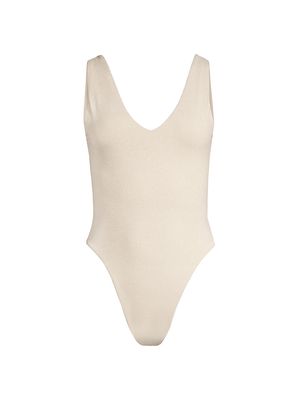 Women's Coral One-Piece Swimsuit - White Gold - Size Medium - White Gold - Size Medium