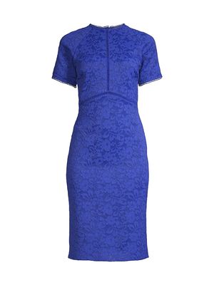 Women's Corded Lace Pencil Dress - Periwinkle - Size XS