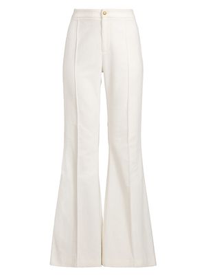 Women's Corduroy Flared Trousers - White Corduroy - Size 2 - White Corduroy - Size 2
