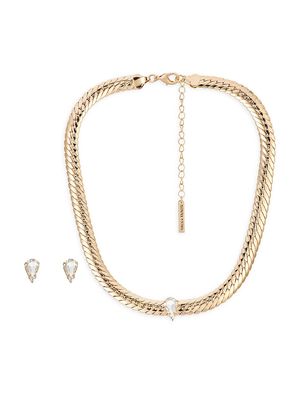 Women's Core Basics Goldtone Necklace & Earring Set - Gold - Gold