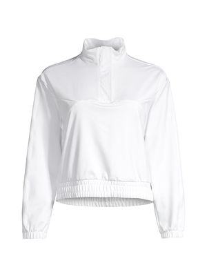 Women's Core Long-Sleeve Crop Shirt - White - Size XS