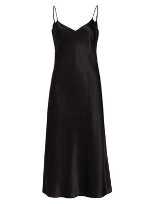 Women's Core Mossy Silk Satin Maxi Slipdress - Black - Size XS - Black - Size XS