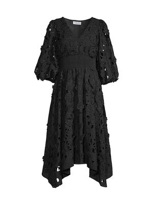 Women's Cosette 3D Lace Handkerchief Dress - Black - Size XS - Black - Size XS