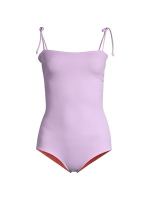 Women's Costa Careyes San Juan Reversible One-Piece Swimsuit - Lilac Terracota - Size Small - Lilac Terracota - Size Small