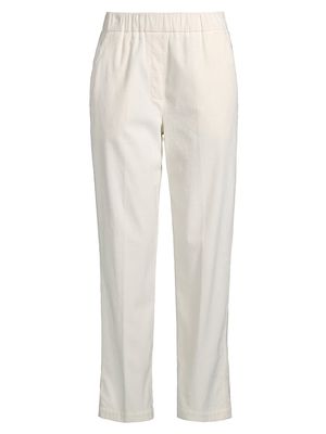 Women's Cotton-Blend Corduroy Pants - Vanilla - Size 2