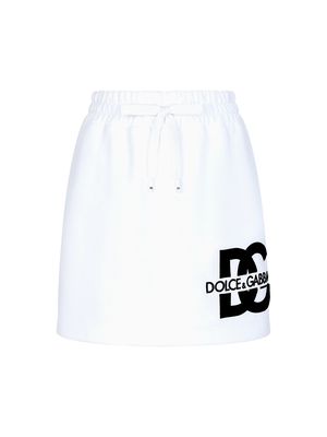 Women's Cotton-Blend Logo Miniskirt - Optical White - Size 0