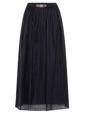 Women's Cotton Sparkling Stripe Gauze Midi Skirt - Night - Size 0