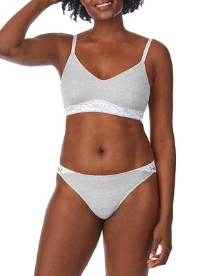 Women's Cotton Touch Thong - Heather Grey - Size Small - Heather Grey - Size Small