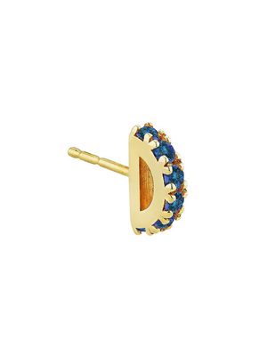 Women's Coup De Coeur 14K Yellow Gold & Blue Sapphire Half-Circle Stud Earring - Yellow Gold