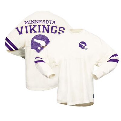 Women's Cream Minnesota Vikings Gridiron Classics Retro Spirit Jersey T-Shirt