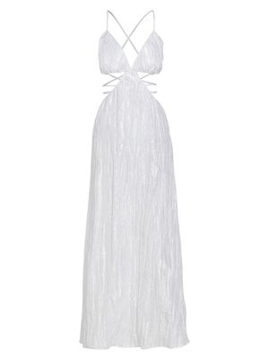 Women's Crinkle Taffeta Cut-Out Dress - White - Size XS
