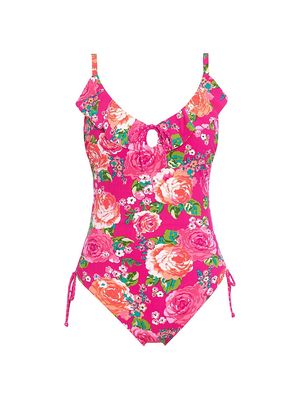 Women's Crushin Rosalina One-Piece Swimsuit - Pink Multi - Size Small - Pink Multi - Size Small