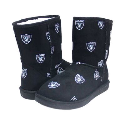 Women's Cuce Black Las Vegas Raiders Allover Logo Boots