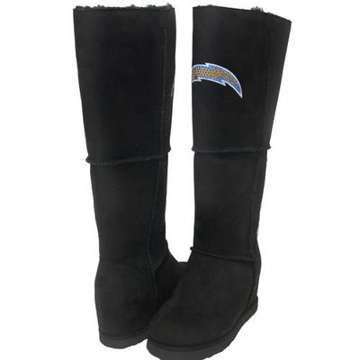 Women's Cuce Black Los Angeles Chargers Suede Knee-High Boots