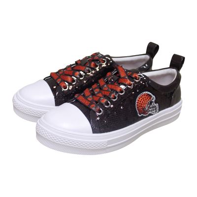 Women's Cuce Brown Cleveland Browns Team Sequin Sneakers