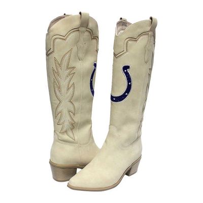 Women's Cuce Cream Indianapolis Colts Cowboy Boots