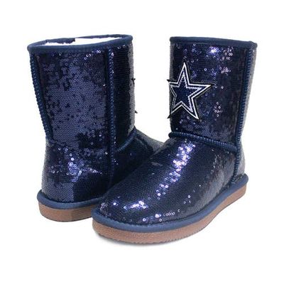 Women's Cuce Dallas Cowboys Sequin Boots in Navy