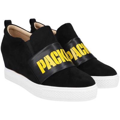Women's Cuce Green Bay Packers Safety Slip-On Shoes in Black