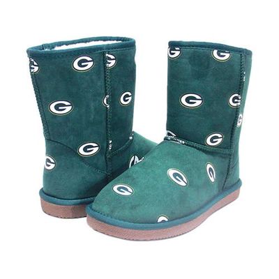 Women's Cuce Green Green Bay Packers Allover Logo Boots