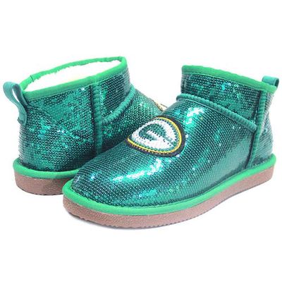 Women's Cuce Green Green Bay Packers Sequin Ankle Boots