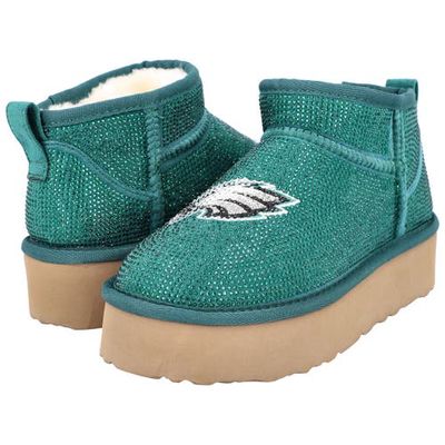 Women's Cuce Midnight Green Philadelphia Eagles Crystal Platform Boots