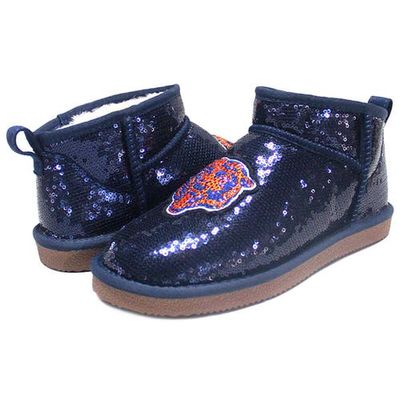 Women's Cuce Navy Chicago Bears Sequin Ankle Boots