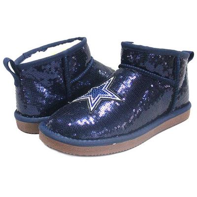 Women's Cuce Navy Dallas Cowboys Sequin Ankle Boots