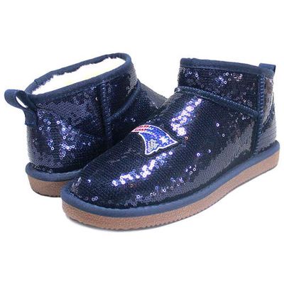 Women's Cuce Navy New England Patriots Sequin Ankle Boots