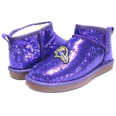 Women's Cuce Purple Baltimore Ravens Sequin Ankle Boots
