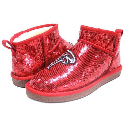 Women's Cuce Red Atlanta Falcons Sequin Ankle Boots