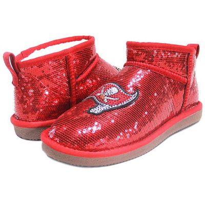 Women's Cuce Red Tampa Bay Buccaneers Sequin Ankle Boots