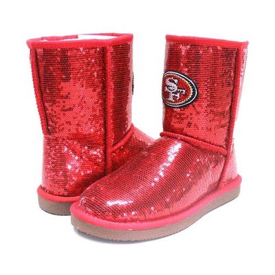 Women's Cuce San Francisco 49ers Sequin Boots in Red