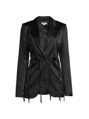 Women's Cut-Out Crepe-Back Satin Blazer - Black - Size 8