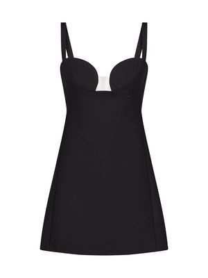 Women's Cut-Out Crepe Minidress - Black - Size 6