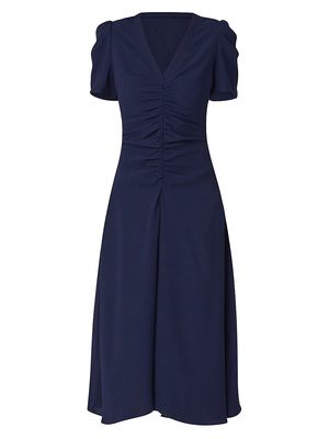 Women's Dali Ruched Fit & Flare Dress - Navy - Size 4