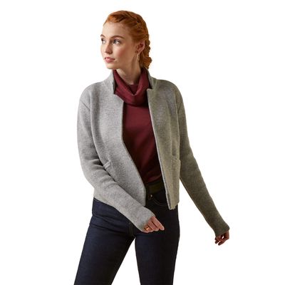 Women's Daly Cardigan Sweater in Heather Grey, Size: Small by Ariat