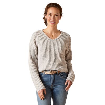 Women's Daneway Sweater in Heather Grey Cotton