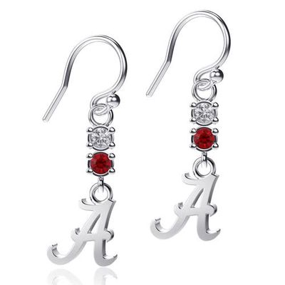 Women's Dayna Designs Alabama Crimson Tide Dangle Crystal Earrings in Silver