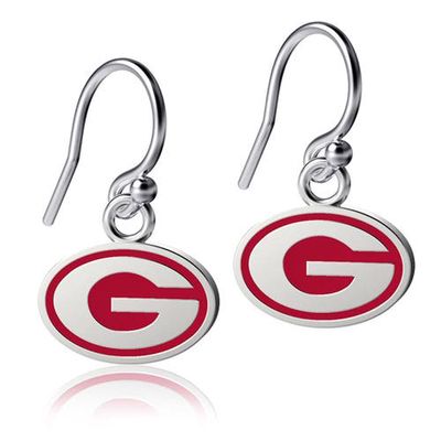 Women's Dayna Designs Georgia Bulldogs Silver Enamel Dangle Earrings