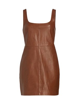 Women's Delaney Leather Minidress - Whiskey - Size 2