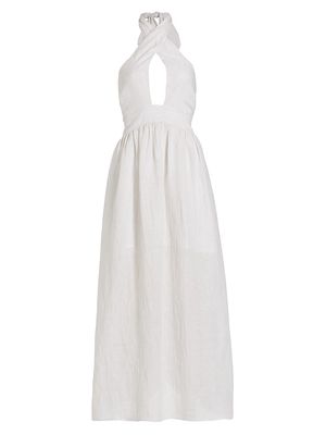 Women's Delphine Halter Maxi Dress - Natural - Size XS - Natural - Size XS