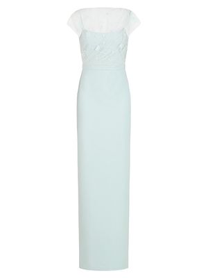 Women's Desirae Draped Column Gown - Sea Breeze - Size 12