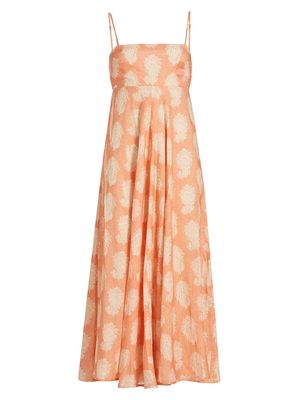 Women's Devi Bandeau Maxi-Dress - Coral Paisley - Size 0