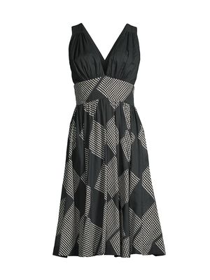 Women's Diamond-Print Halter Dress - Size XS - Size XS
