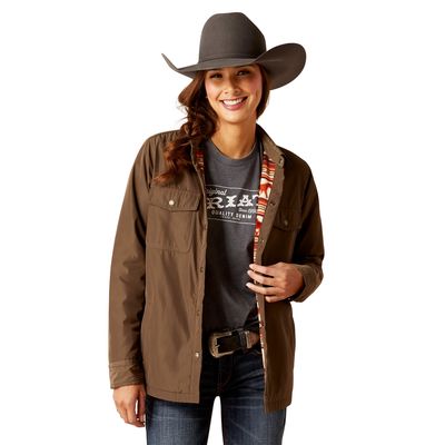 Women's Dilon Shirt Jacket in Canteen, Size: 3X by Ariat