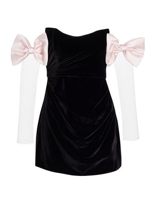 Women's Dion Bow Velvet Strapless Minidress - Black - Size 2 - Black - Size 2