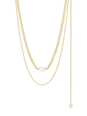 Women's Dionne 24K Gold-Plated & Pearl Layered Necklace - Gold - Gold