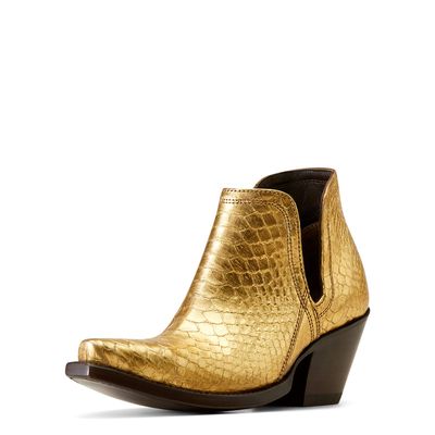 Women's Dixon Python Western Boots in Metallic Gold, Size: 5.5 B / Medium by Ariat