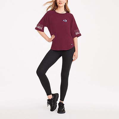 Women's DKNY Sport Burgundy Colorado Avalanche Diana Tri-Blend Oversized T-Shirt
